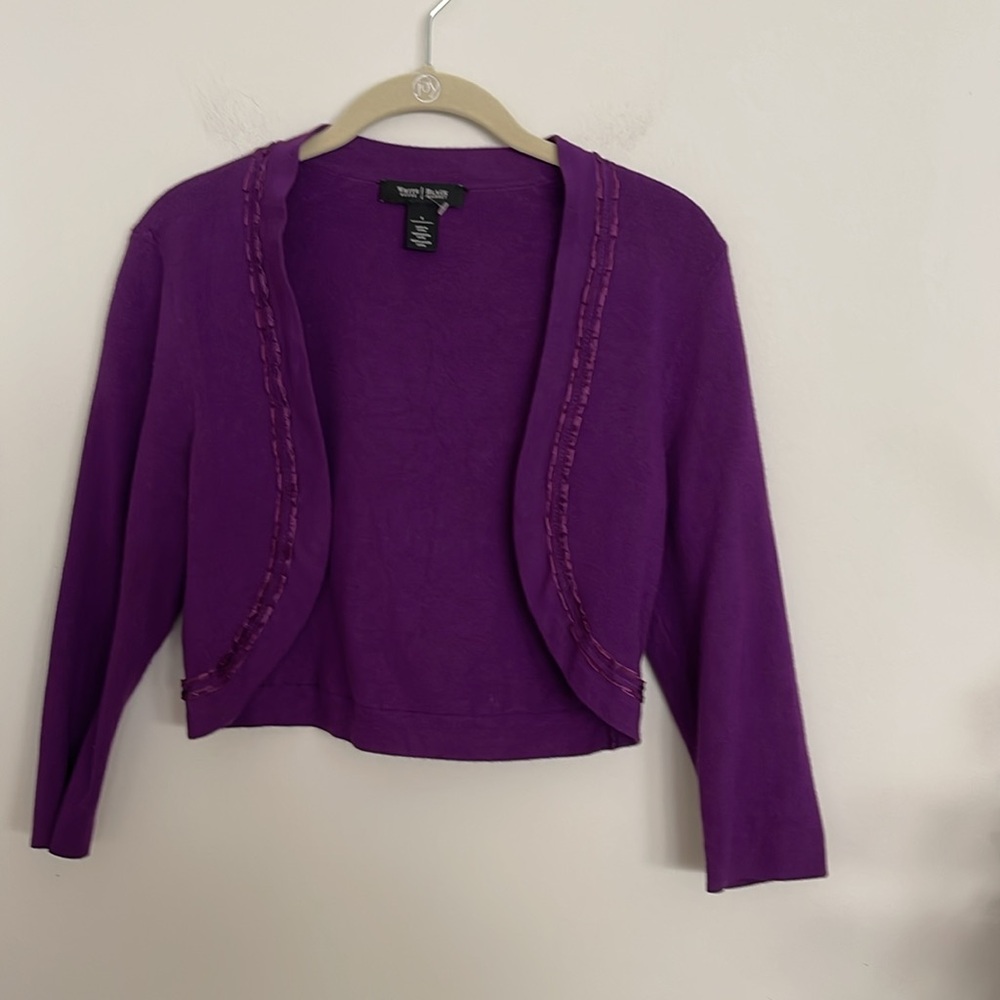 White House Black Market purple shrug - Picture 2 of 7
